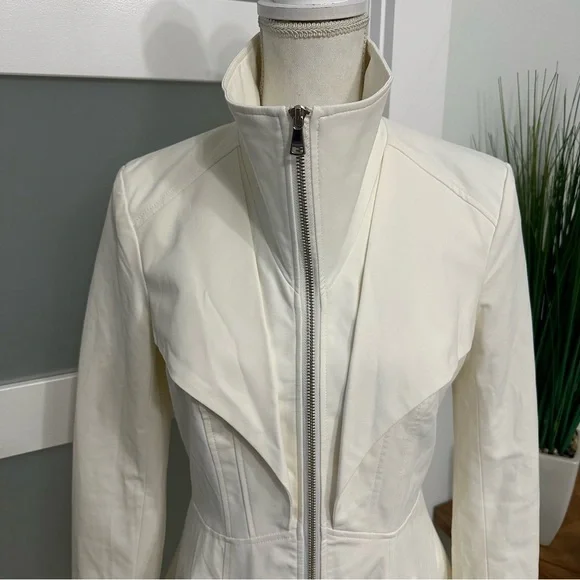 Bebe Margret Canvas Tea SZ Medium Ivory Coquette Fit And Flare Retail $169 NWT